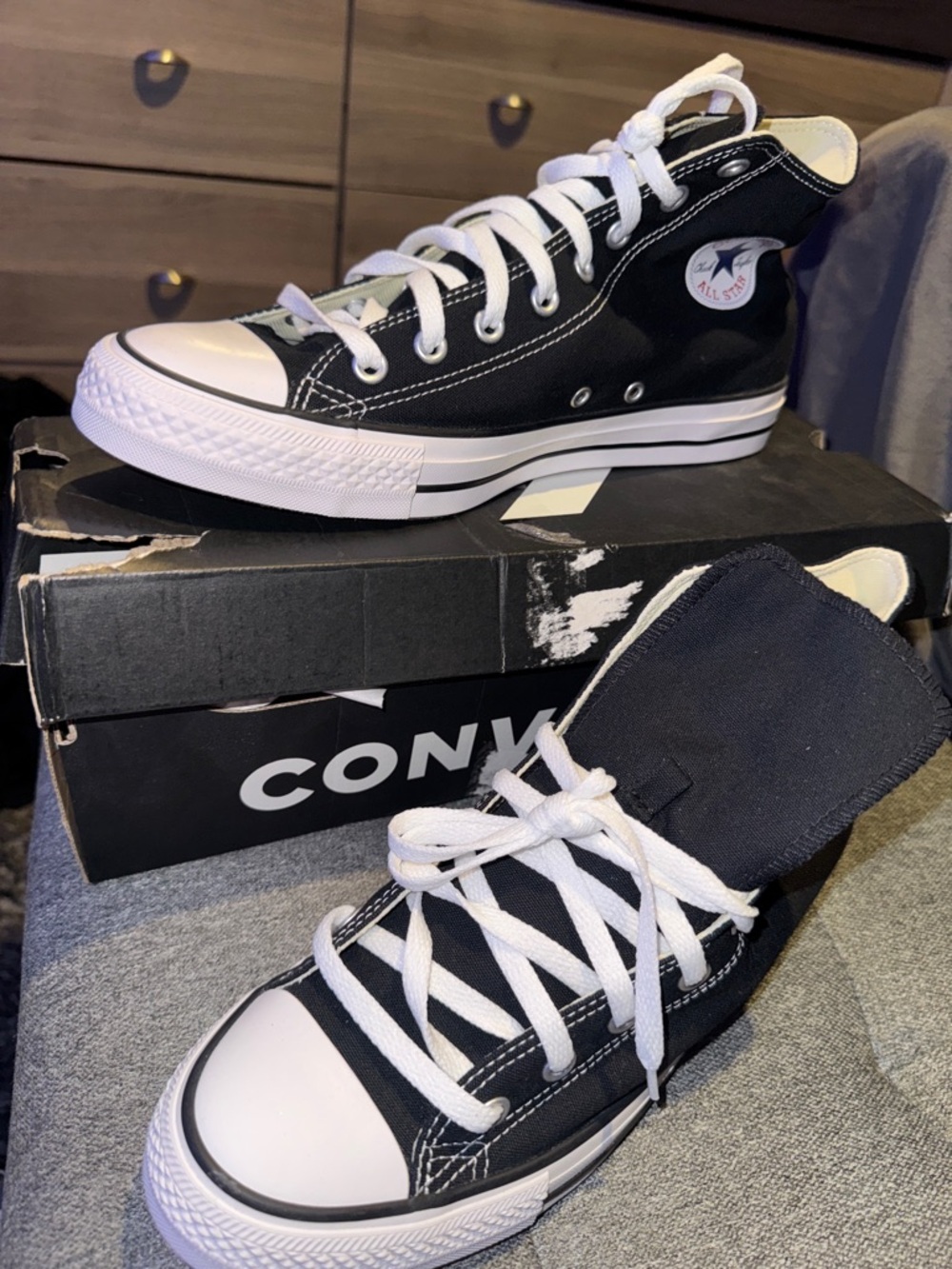 Converse Black and White High Top Sneakers